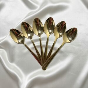 Straight Golden Table Spoons ( 6-pcs )