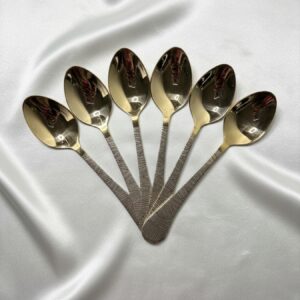 Asymmetric Golden Table Spoons ( 6-pcs )