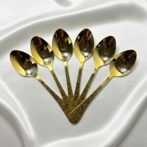 Floral Golden Table Spoons ( 6-pcs )