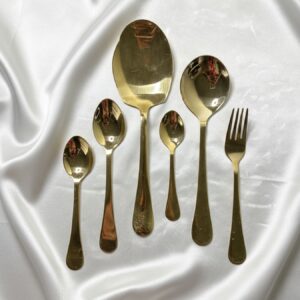 Plain Golden Cutlery Set ( 28-pcs )