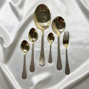 Asymmetric Golden Cutlery Set ( 28-pcs )